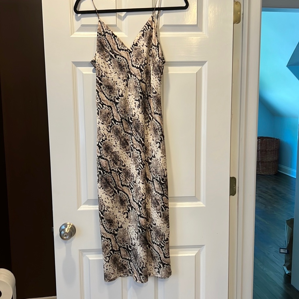 Cami NYC  silk slip dress snake print